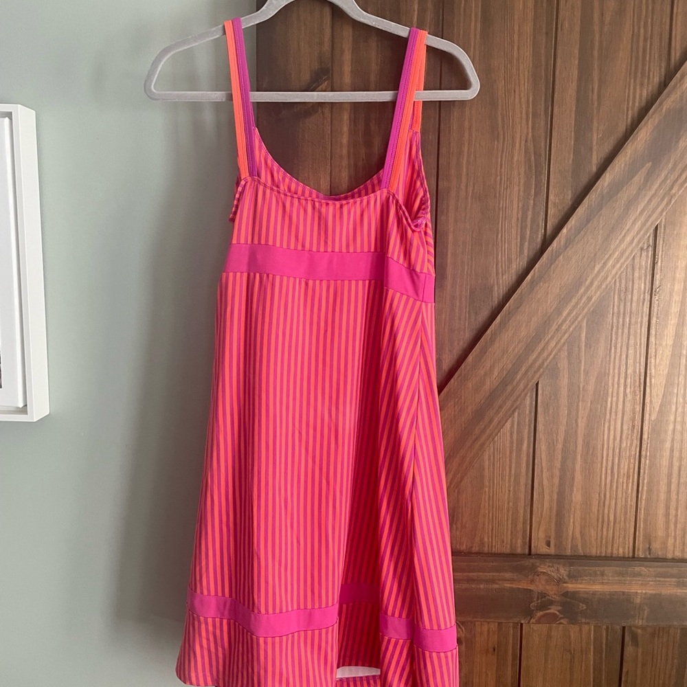 Title Nine Pink and Orange Striped Sleeveless Dress